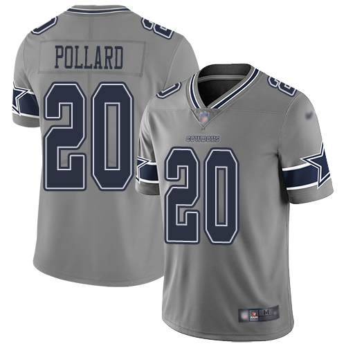 Men Dallas Cowboys Limited Gray Tony Pollard #20 Inverted Legend NFL Jersey->nfl t-shirts->Sports Accessory